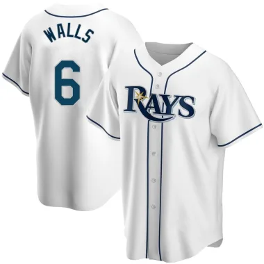 Taylor Walls Men's Replica Tampa Bay Rays White Home Jersey